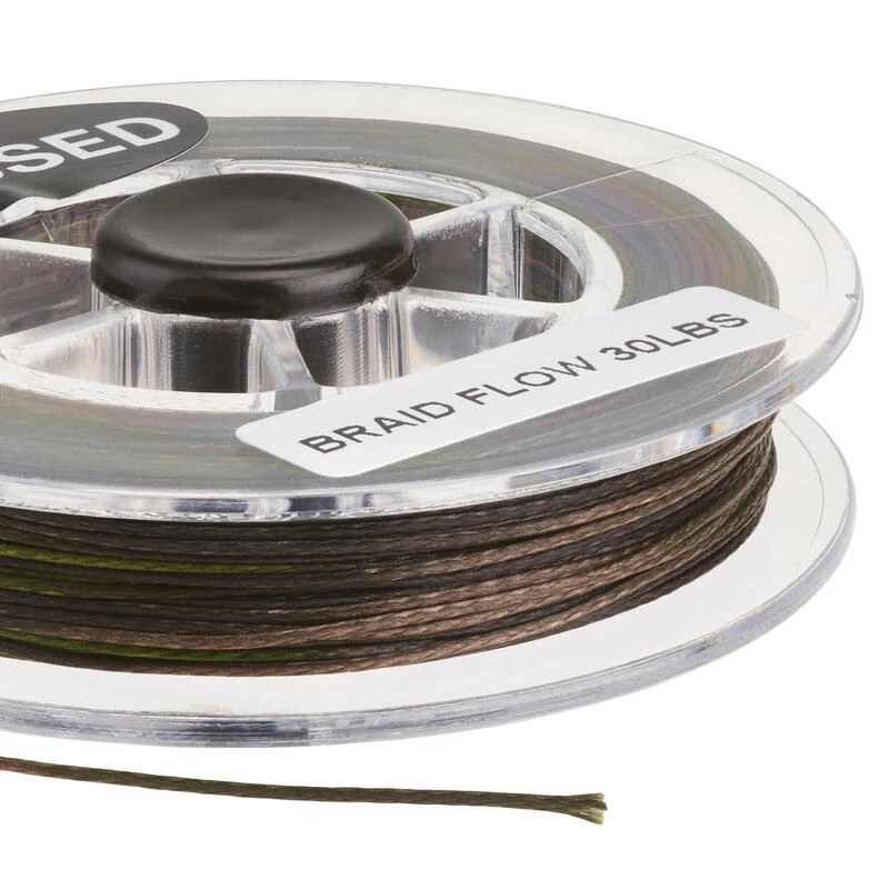 Bas De Ligne Tresse Flow Vert/gris 20M Pêche De La Carpe – Image 2