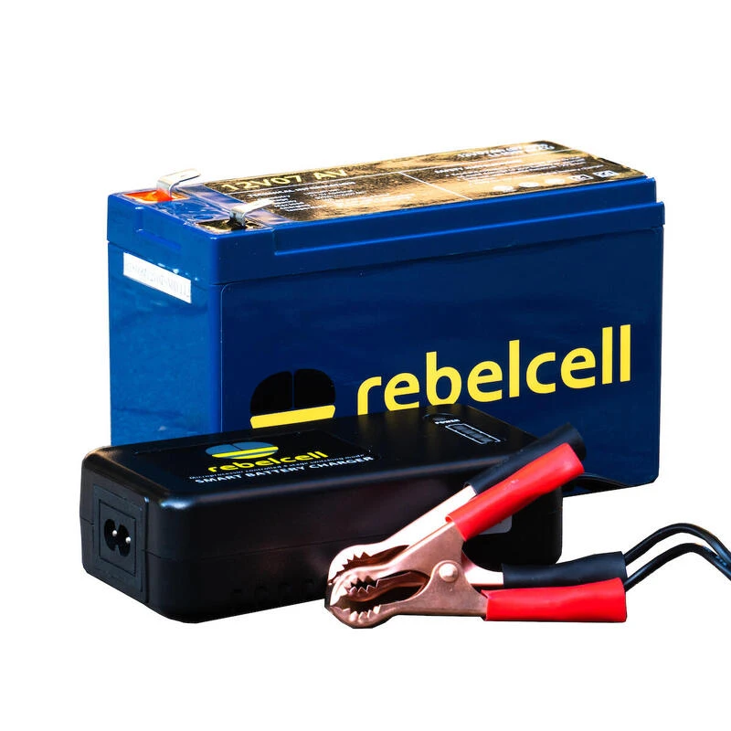 Rebelcell Batterie Lithium 12V07 Pour Sondeurs Et Bateaux Amorceurs + Chargeur
