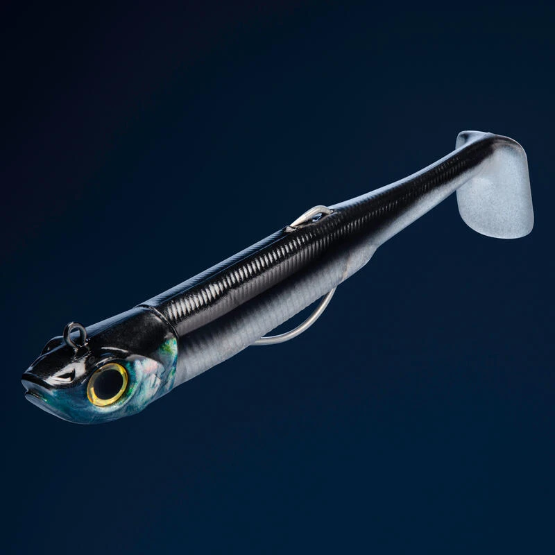 COMBO Leurres Souples Shad Texan ANCHO 120 50g Dos Noir/dos Blanc Pêche En Mer – Image 2