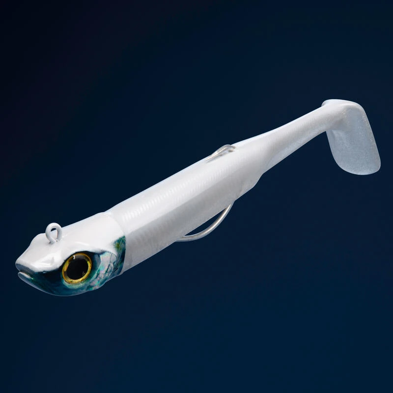 COMBO Leurres Souples Shad Texan ANCHO 120 50g Dos Noir/dos Blanc Pêche En Mer – Image 3