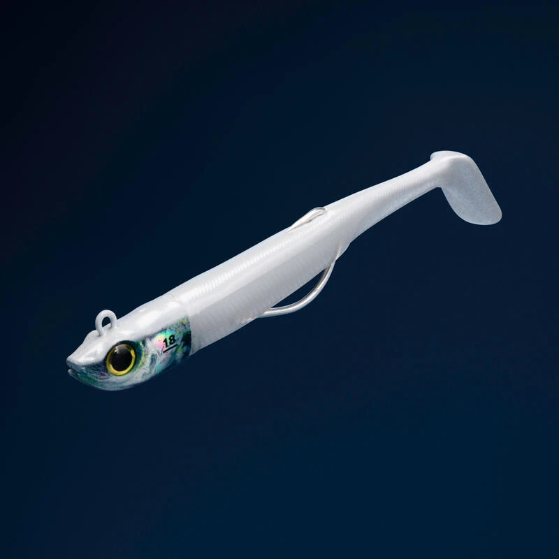 COMBO Leurres Souples Texan ANCHO 90 18g Dos Noir/blanc Argent Pêche En Mer – Image 3