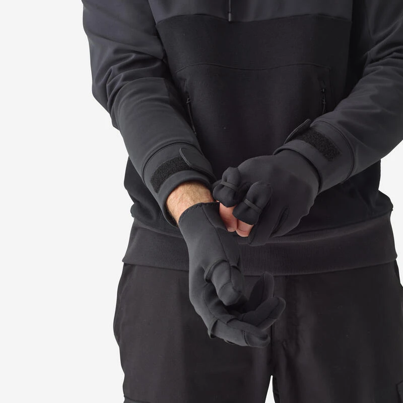Gants De Pêche 500 Thermo Néoprène 1mm Noirs Avec 3 Doigts Ouvrables – Image 4