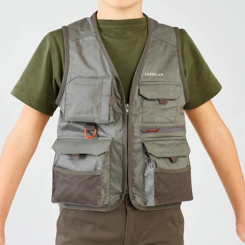 Gilet De Pêche Junior - FV 100 S Kaki – Image 2