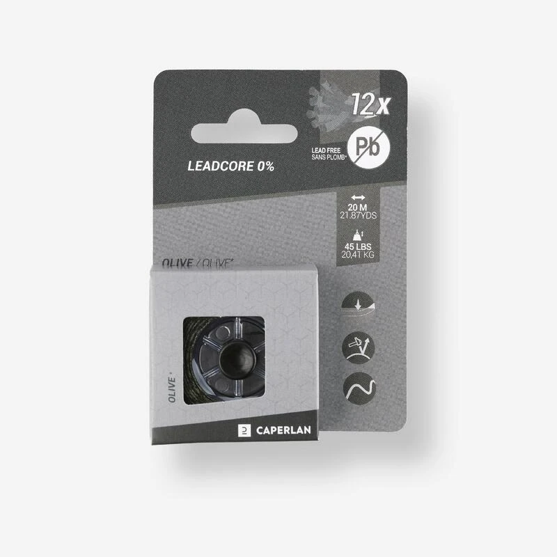Leadcore 0% Olive 45lbs 20m Pêche De La Carpe